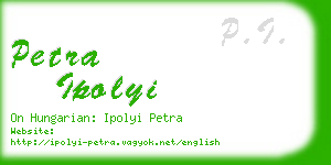 petra ipolyi business card